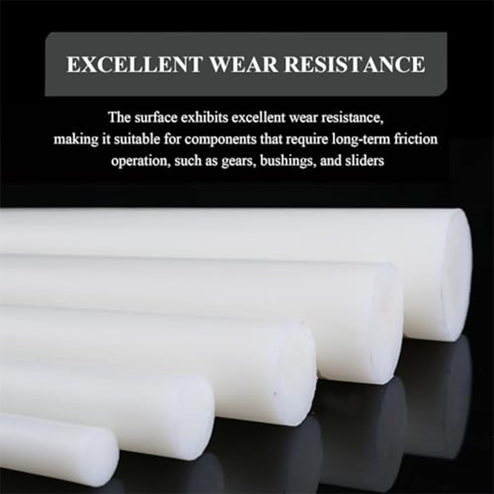 Tige Ronde PA6 Nylon 50-60mm Diam x 300mm L Blanche Haute Résistance Anti-corrosion(Diameter 60mm)