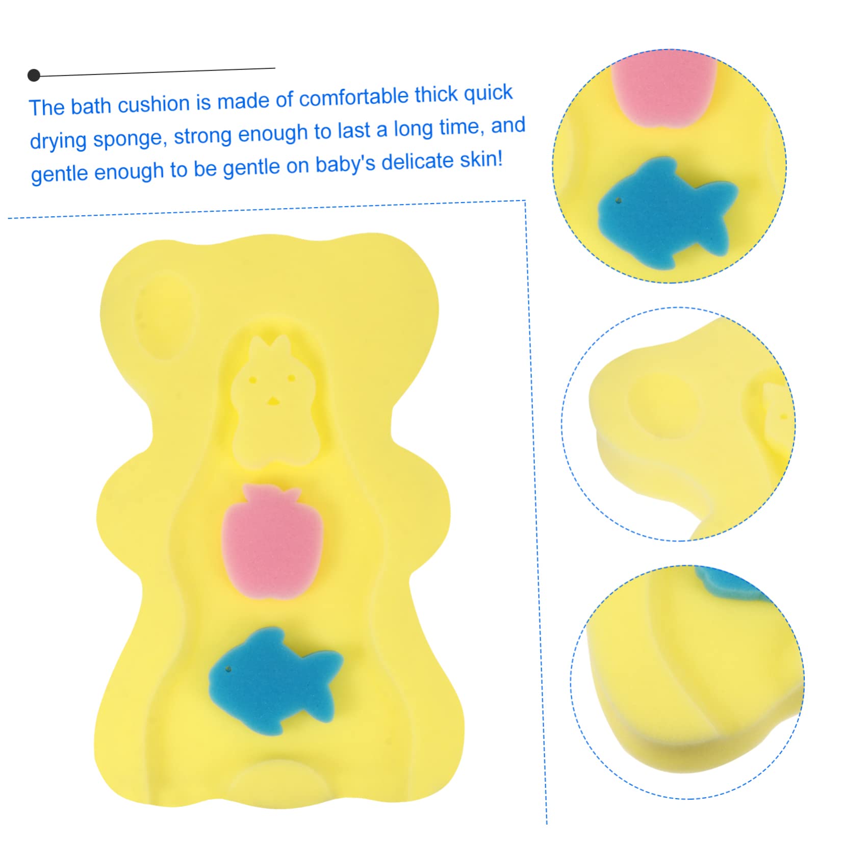 UPKOCH Almohadilla Bañera Bebe de Esponja Antideslizante Secado Rápido para Baño Infantil Forma de Oso, Adecuado Hora del Baño