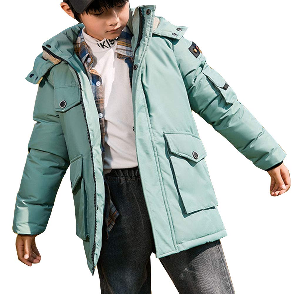 Niños Parka Impresión Abajo Outwear Cremallera Chaqueta con capucha Gabardina gruesa y cálida de invierno Abrigo de Pluma Ropa Caliente Acolchada