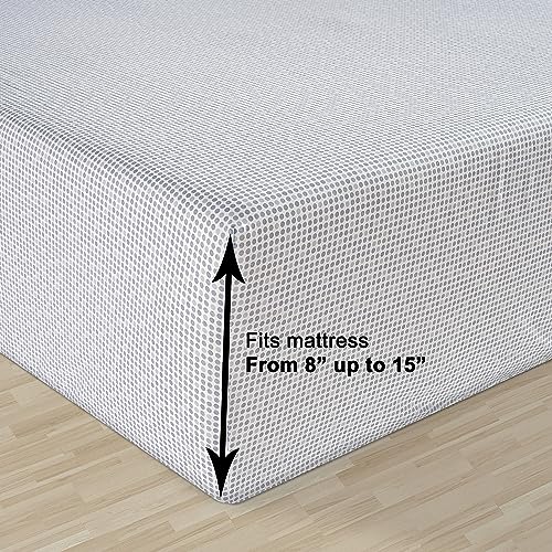 Image of LANE LINEN Twin XL Bed Sheets 100% Organic Cotton 3pc Percale - Polka Dot | Twin XL Sheet Set, GOTS Certified Organic Cotton Percale - Best-Value Organic Cotton, Affordable Organic Luxury