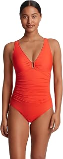 Lauren Ralph Lauren Women's Beach Club Solids Ring Front Underwire One-Piece
