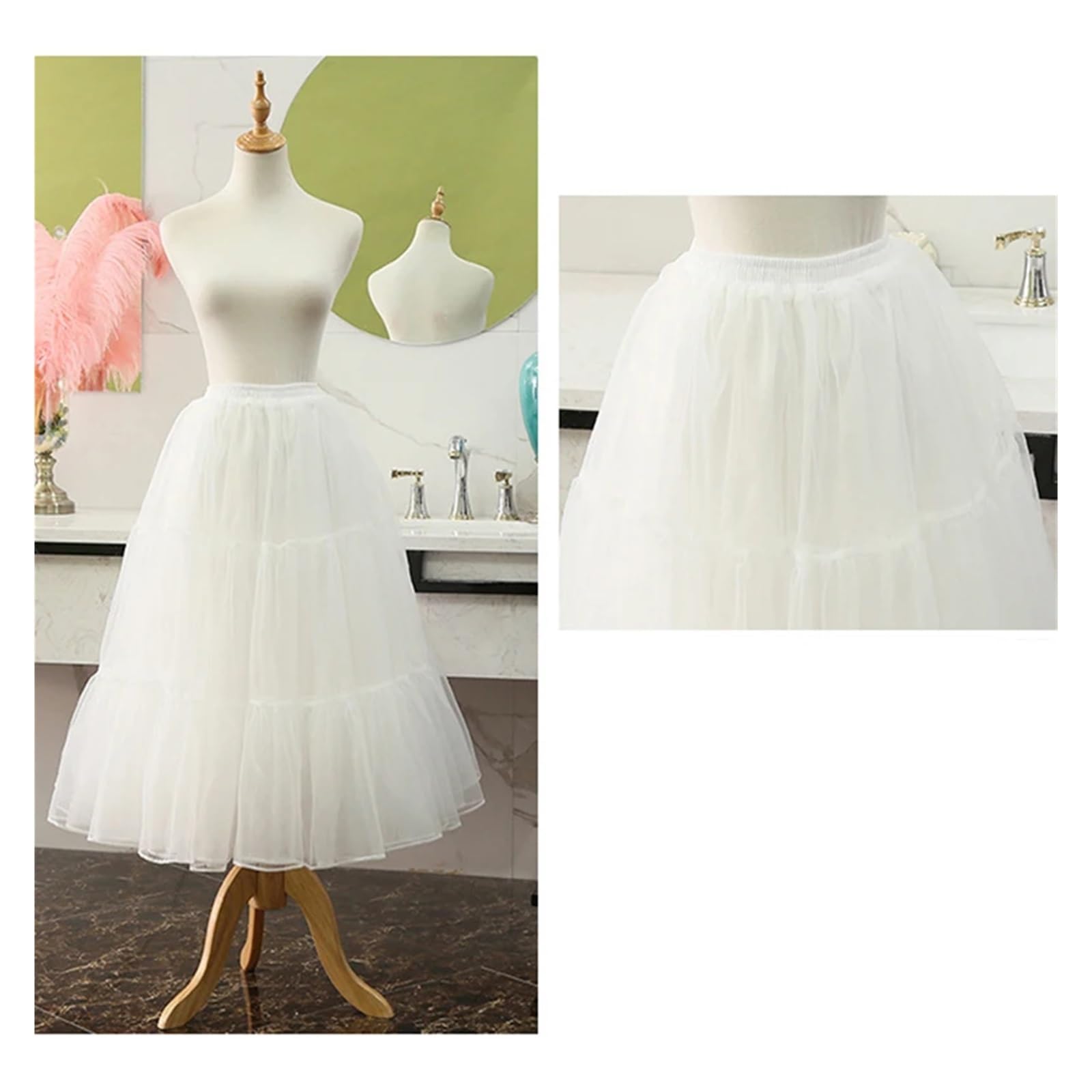 Jupon sous Robe Femme Jupes Longues Bouffantes for Filles, Jupe Tutu Tendance for Femmes, Robe de Bal, Jupon de mariée, Robe de mariée, Jupon Tutu(Length 80cm Black)