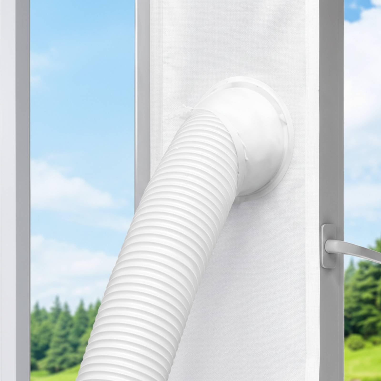 Joint Fenêtre avec Conduit Facile à Installer Kit Calfeutrage Fenêtre sans Perçage Tissu D'étanchéité avec Trou pour Particuliers, Locataires, 3 Mètres