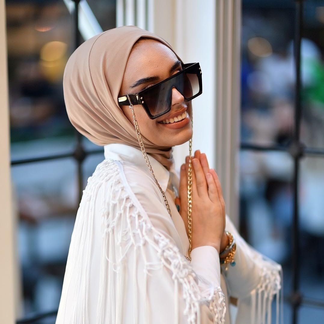 para life Snap Hijab for Women, Breathable Instant Hijabs|Standard Size Stretchable Cotton Sandy|Jersey Undercap - Image 9