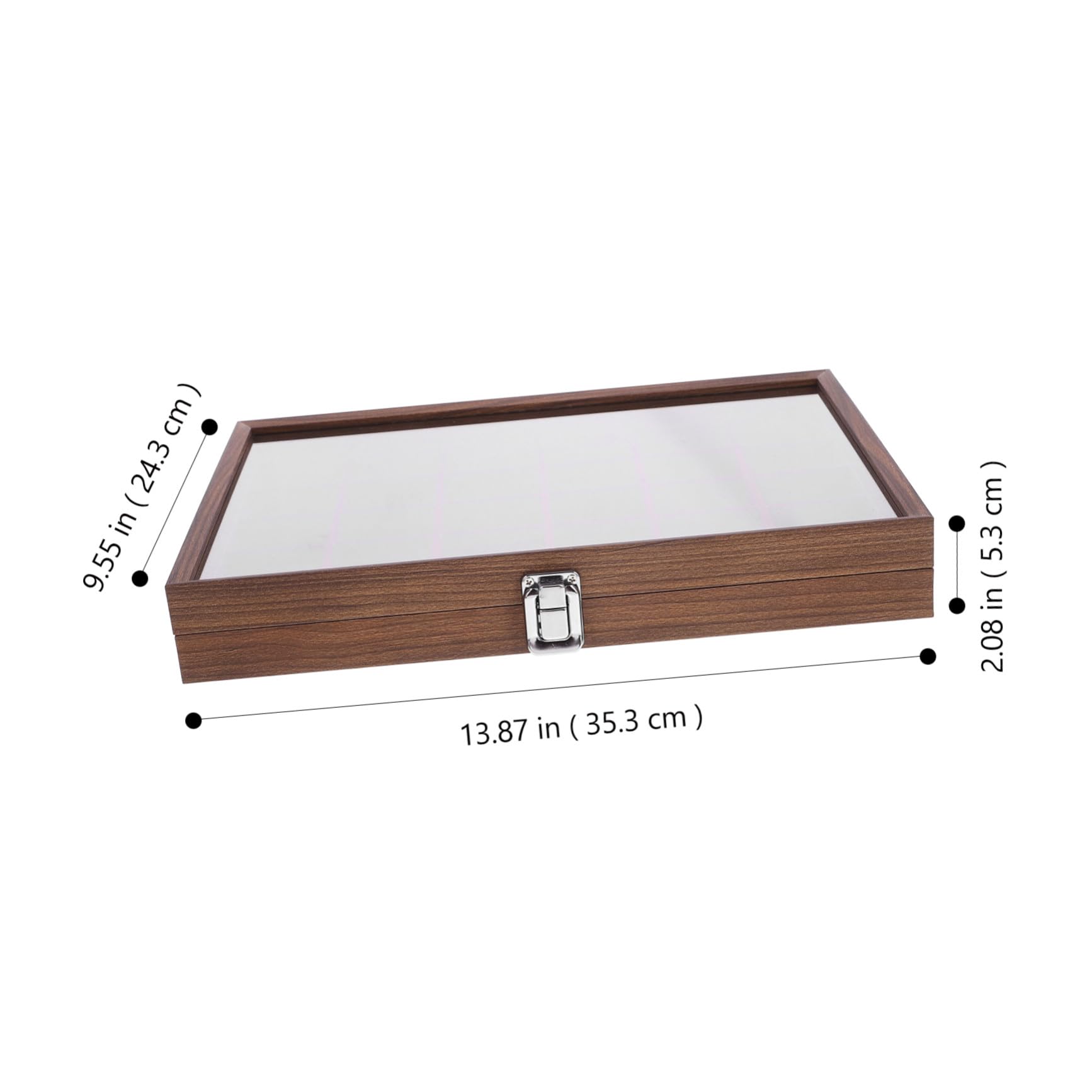 SOLUSTRE Boîte à Thé Marron en Bois et Verre, 30 Compartiments Rectangulaires, Portable et Gain de Place, Cuisine et Salle à Manger