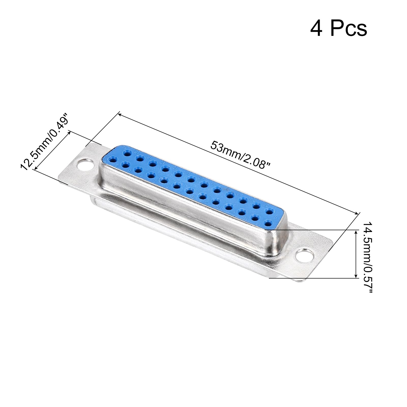 MECCANIXITY DB9 Solder Connectors,DB25 Solder Connectors Female Socket 25-pin 2-Row Female Serial Port Terminal Breakout for Mechanical Equipment CNC Computers Pack of 4