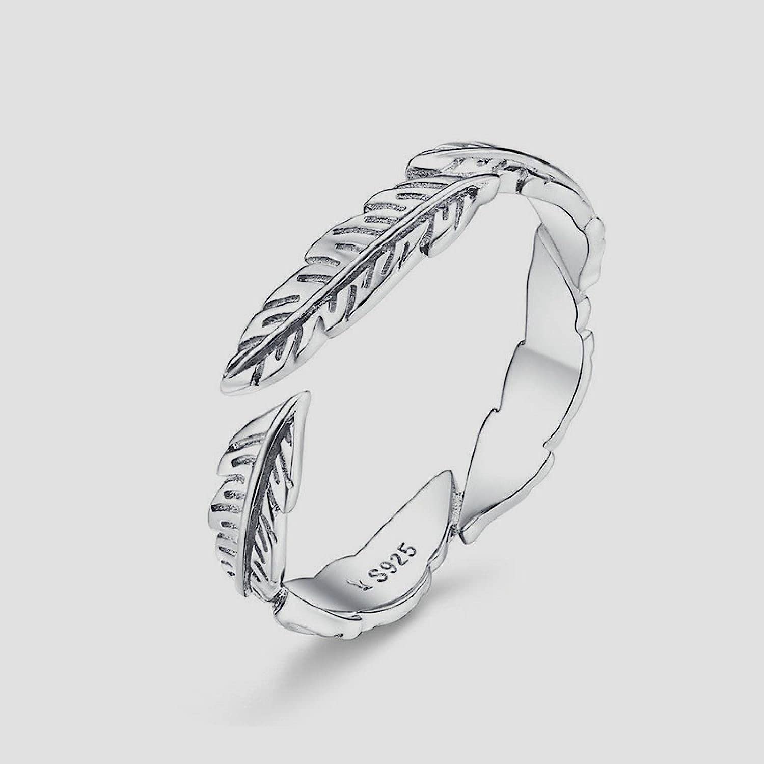 MAYABI Anillos Ajustables de Plata esterlina for Mujer, Anillo Ajustable de ala de Plata esterlina 925, joyería de Plata esterlina for Mujer