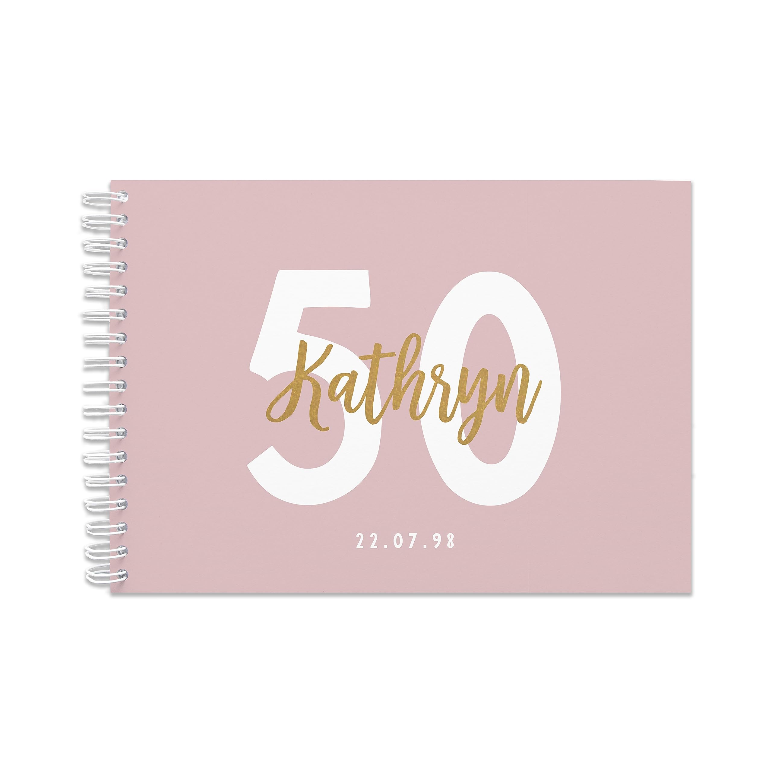 Personalised birthday guestbook | signing birthday guest book scrapbook notebook memories | 30th 40th 50th 60th 70th 80th 90th birthday sign in birthday party decor (A5 Paperback Pink)