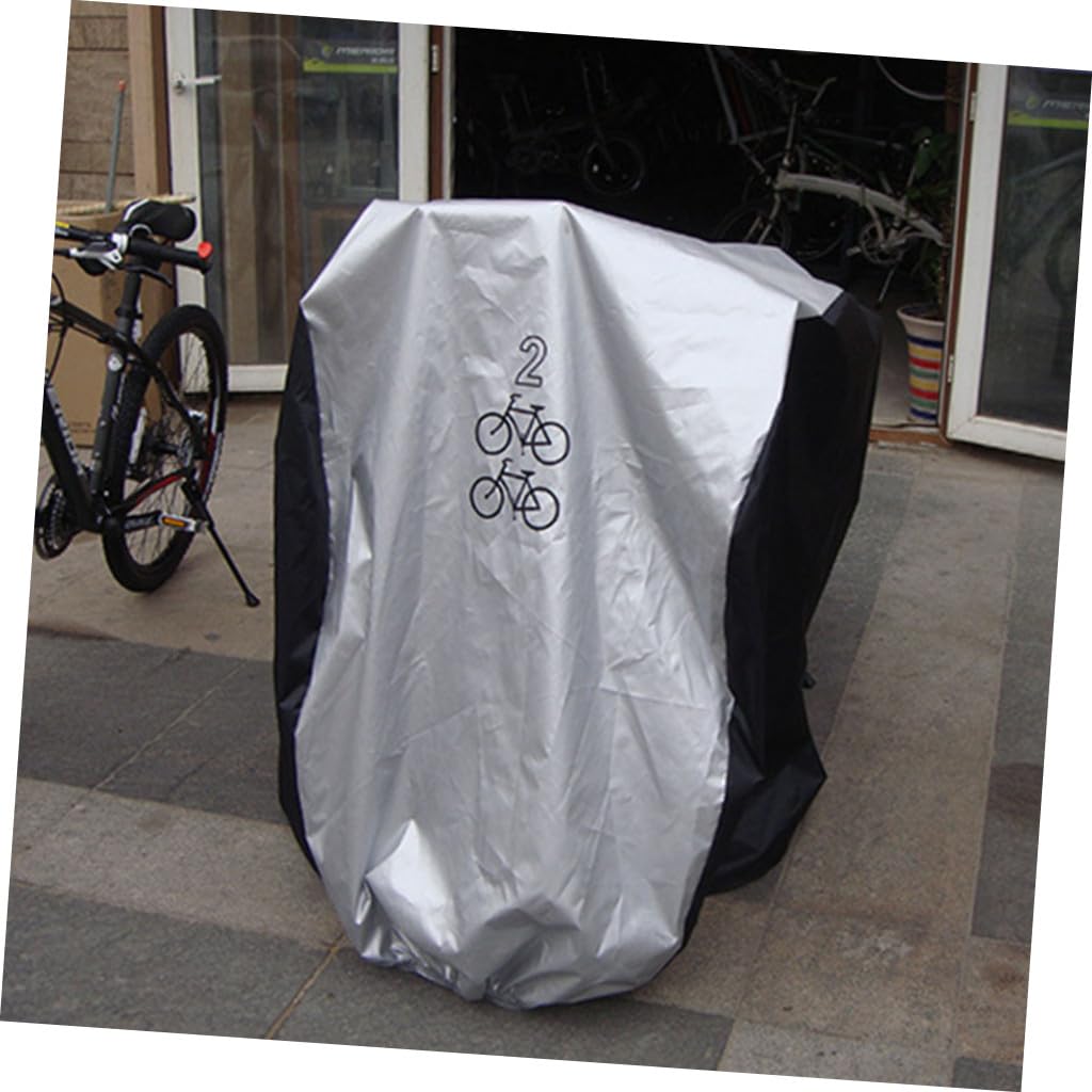 Wasserdichte Fahrradabdeckung für Fahrräder UV Regenschutz Robuste Elastische Befestigung Wasserabweisend Silber schwarz Mittelgroß Outdoor Bike Protector
