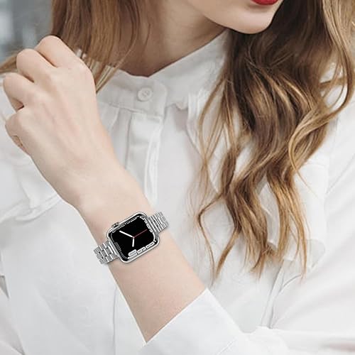 Miniatura 8 de chuangshiji Compatible con Apple Watch Band de 1.654, 1.732 y 1.772 pulgadas, correa para iWatch Series 987654321SE (S-plata, 1.6541.732