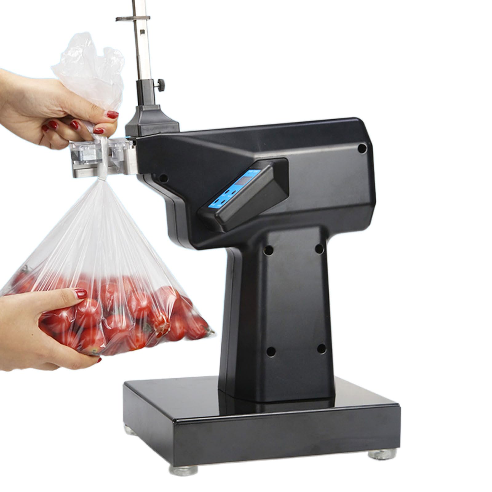 Clippatrice Manuale, Legatrice Completamente Automatica, Sigillatrice per Sacchetti di Plastica con Graffette a U da 2000 Pezzi per Supermercati, Negozi di Frutta, Negozi di Alimenti Freschi