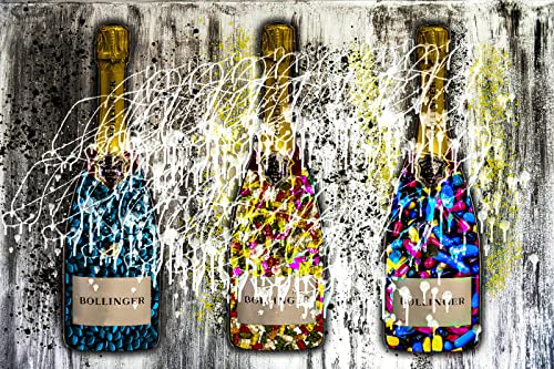 Tableau Magic Canvas Art Champagne impression alu Dibond deco murale 80x60 - 2