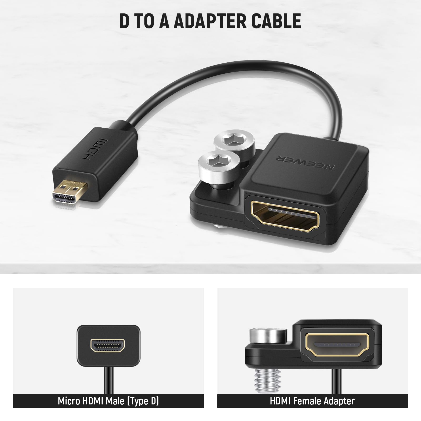 Amazon.com: NEEWER 4K/60Hz Micro HDMI to HDMI Adapter Cable, D to