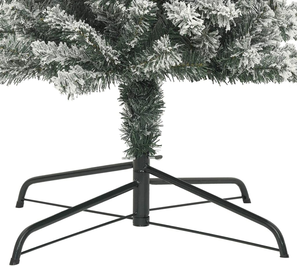Large Christmas Tree Arch, White and Green Flocked Snow PVC and Steel, 94.5x84.6in, Holiday Decor for Entryways