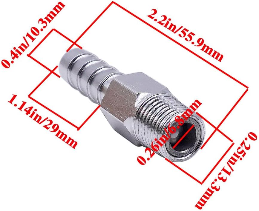 2 Pcs Marine Anti-Siphon Valve Replacement for Boat Fuel Tank Pickup Tube - 1/4" NPT, 3/8" Hose Barb - Universal Aluminum Fuel Line Fitting for Marine Engines and Gas Tanks