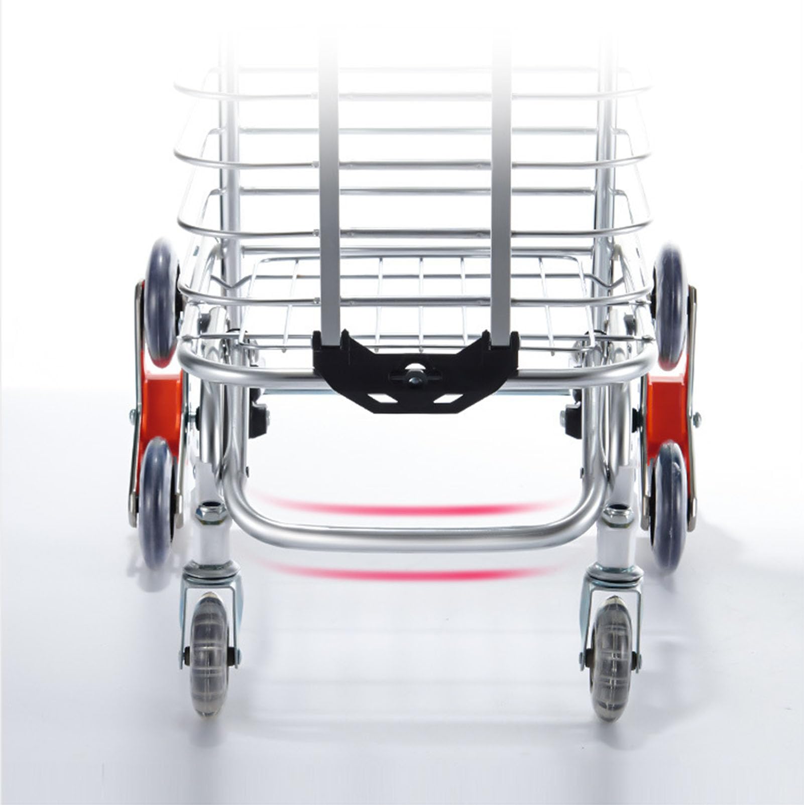 Metalowy wózek do pchania/ciągnięcia, składany wózek na zakupy na kółkach, przenośny wózek na zakupy, z wyjmowaną torbą z tkaniny oxford,A,8 wheels