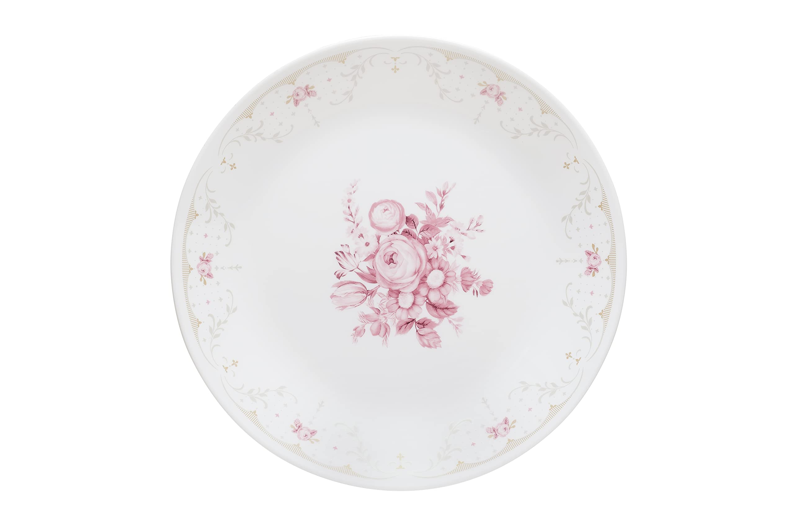 Corelle Asia Collection Gold Series Blooming Pink 26 cm Dinner Plate, Microwave & Dishwasher Safe, Elegant Crockery for Dining & Gifting - Pack of 6 (B09X2TWYD2) Amazon Price History, Amazon Price Tracker