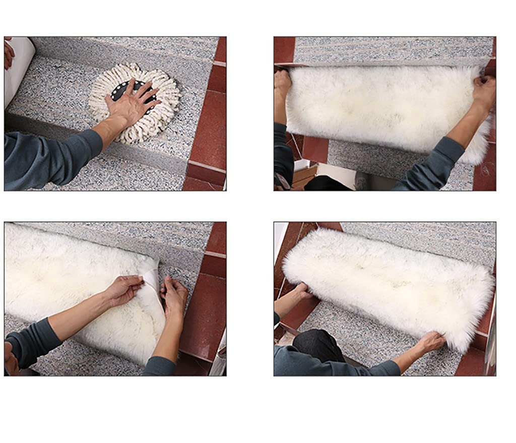 Confezione da 3 tappeti per Scale Antiscivolo, corridoi per Scale per Interni, tappeti Morbidi e setosi, tappetini per Scale autoadesivi, Coperta di Protezione per Scale Antiscivolo
