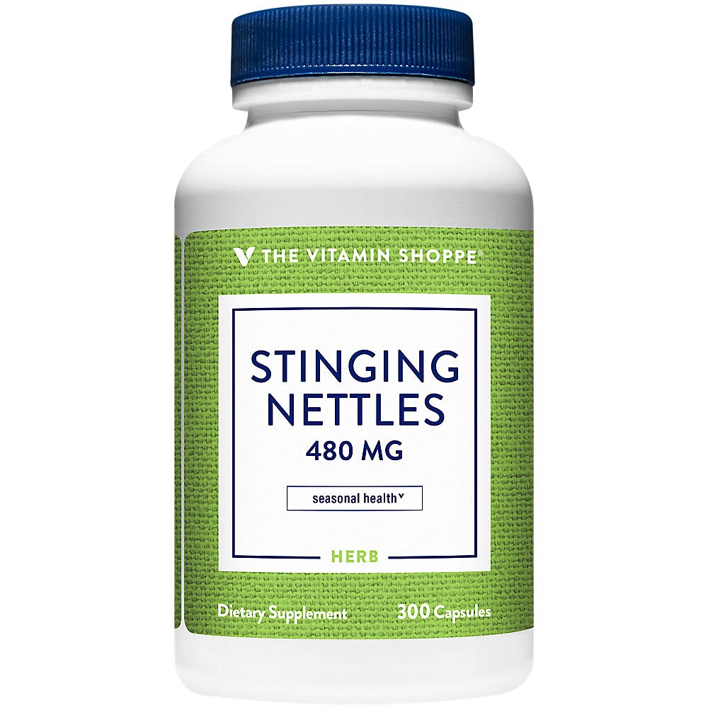 The Vitamin Shoppe Stinging Nettles 480 (300 Capsules) (300 Capsules) 300 Count (Pack of 1)