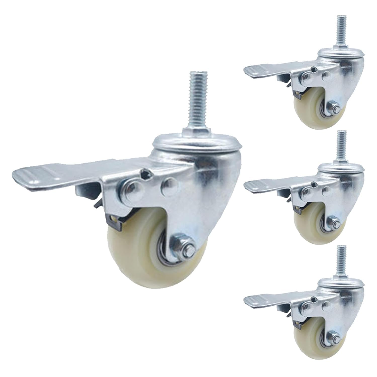 GBRJUYF Heavy-Duty Rubber Caster Wheels - 4-Pack Swivel Furniture Wheels with/without Brakes Replacement Casters for Furniture & Carts Ideal for Heavy Loads (Color)