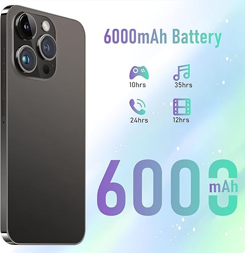 Miniatura 3 de I14 Pro Max Teléfono Android desbloqueado Smartphone 8-core 8GB+256GB teléfono celular 13MP+50MP Pixeles 6000mAh Batería para Extended Standby
