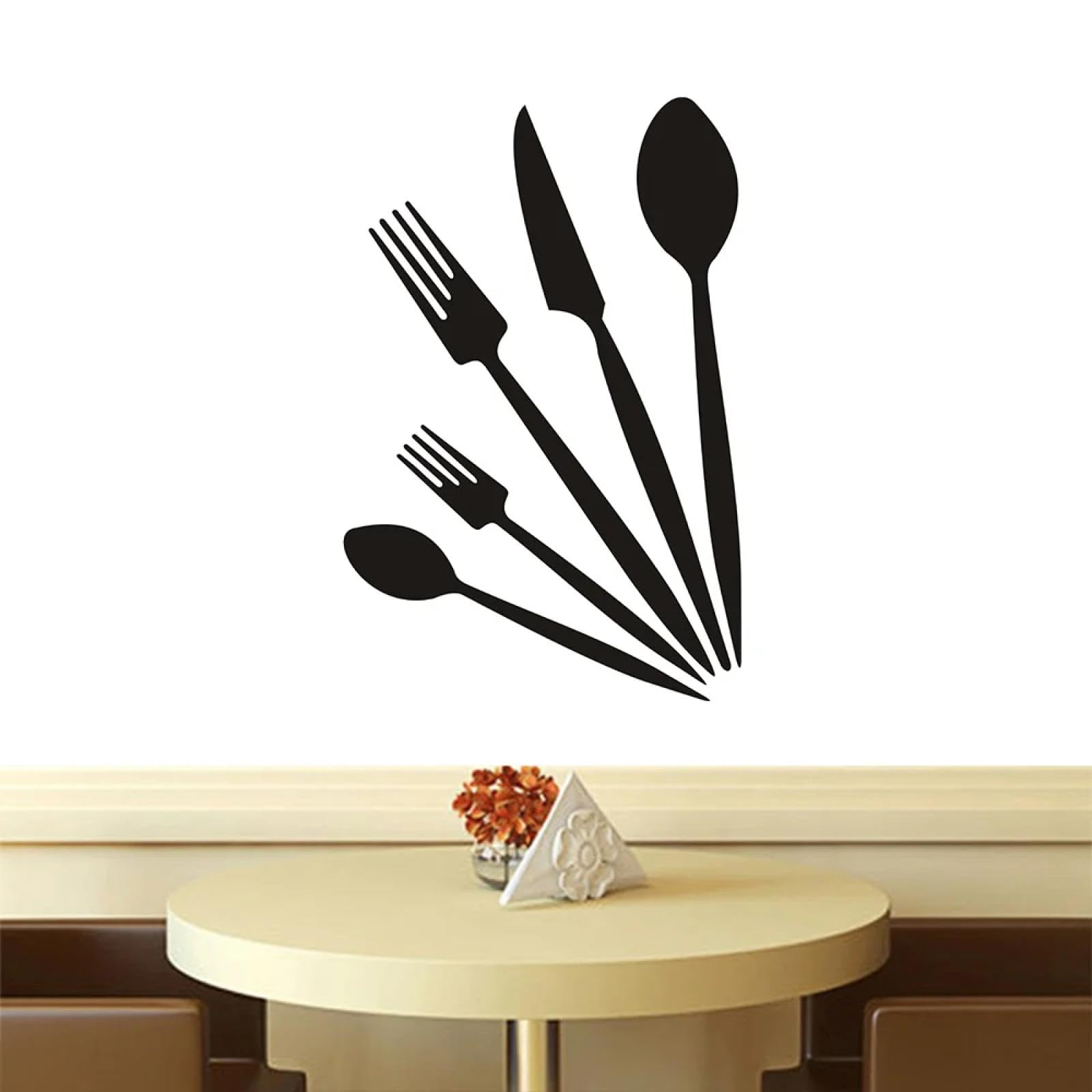 WEIMEIJIE Knife, Spoon, and Fork wall Stickers, Kitchen Decoration Vinyl Restaurant Stickers, Removable wall Art Decals