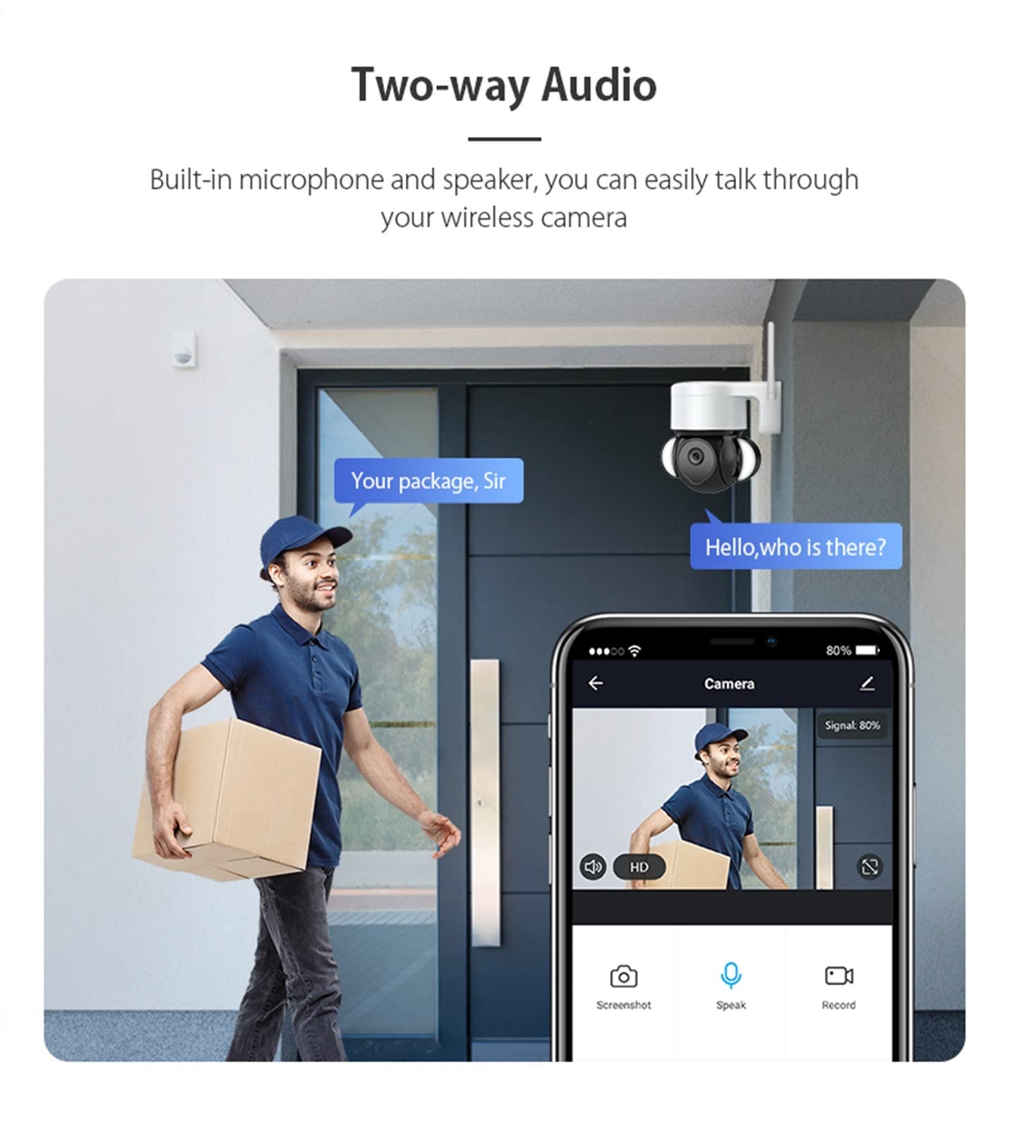 Telecamera Wifi Esterno, Telecamera di sicurezza Tuya Videosorveglianza esterna 5MP Telecamera IP CCTV Visione notturna a colori Alexa P2P Smart Home Impermeabile IP66 ,Sicurezza, Antifurto(Tuya Camer