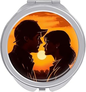 Espejo de maquillaje de viaje con silueta de ...