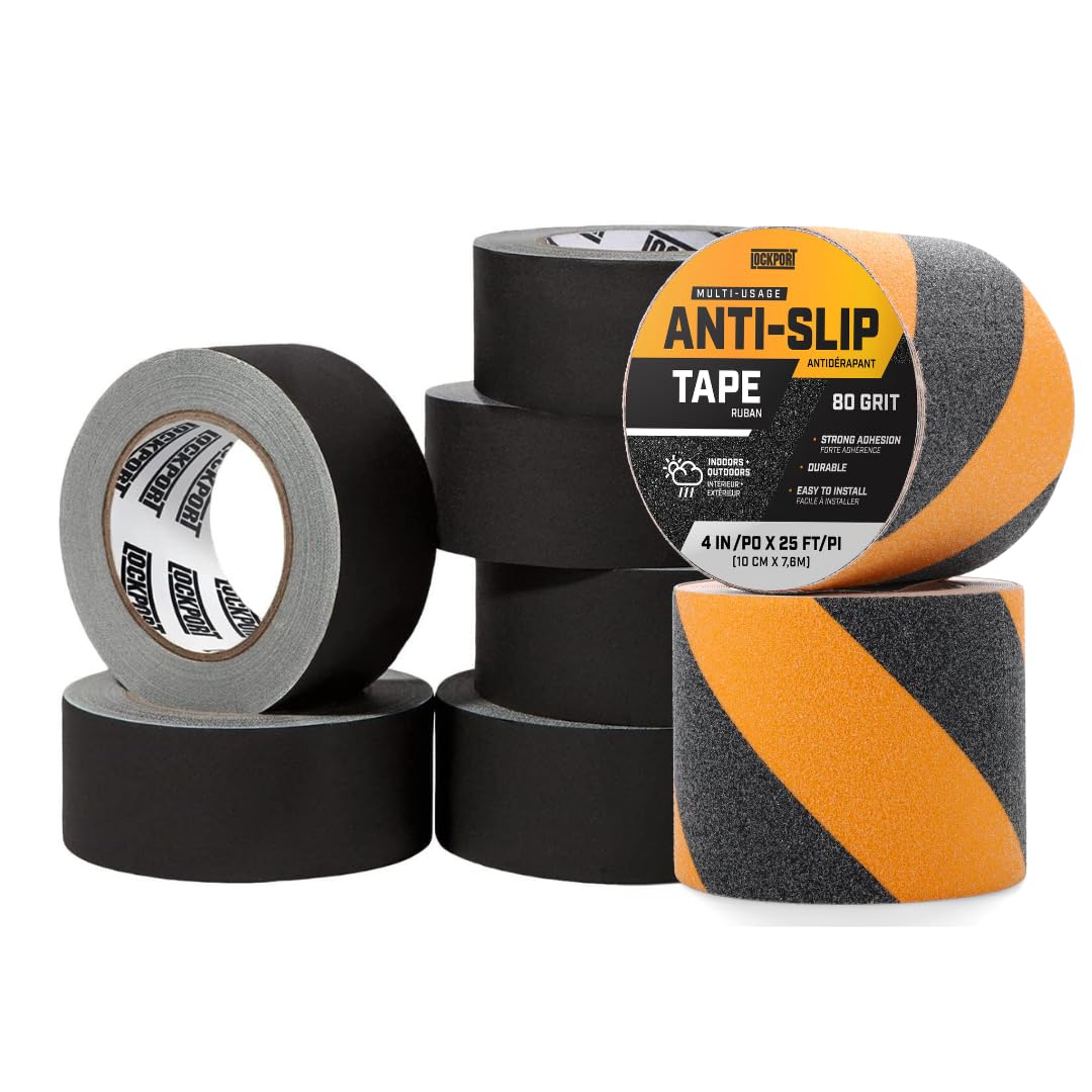 Lockport Bundle - Black Gaffer Tape 6 Pack 2" x 30yds + Black and Yellow Grip Tape 2 Rolls 4" x 25ft