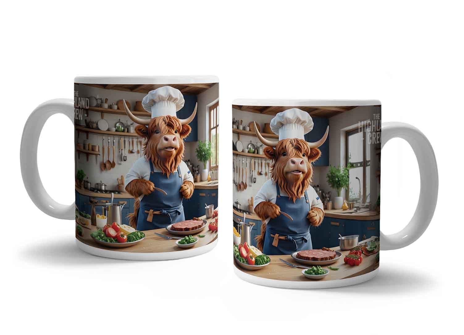 The Original Metal Sign Highland Crew Ceramic Mug (Bull Chef)