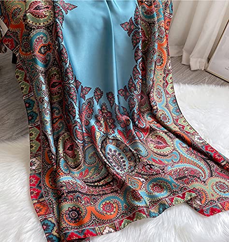 Image of ZDMHSH Fashion Scarves Scarf 100% Silk Feeling Scarf Silk Like Scarves Long Lightweight Sunscreen Shawls for Women