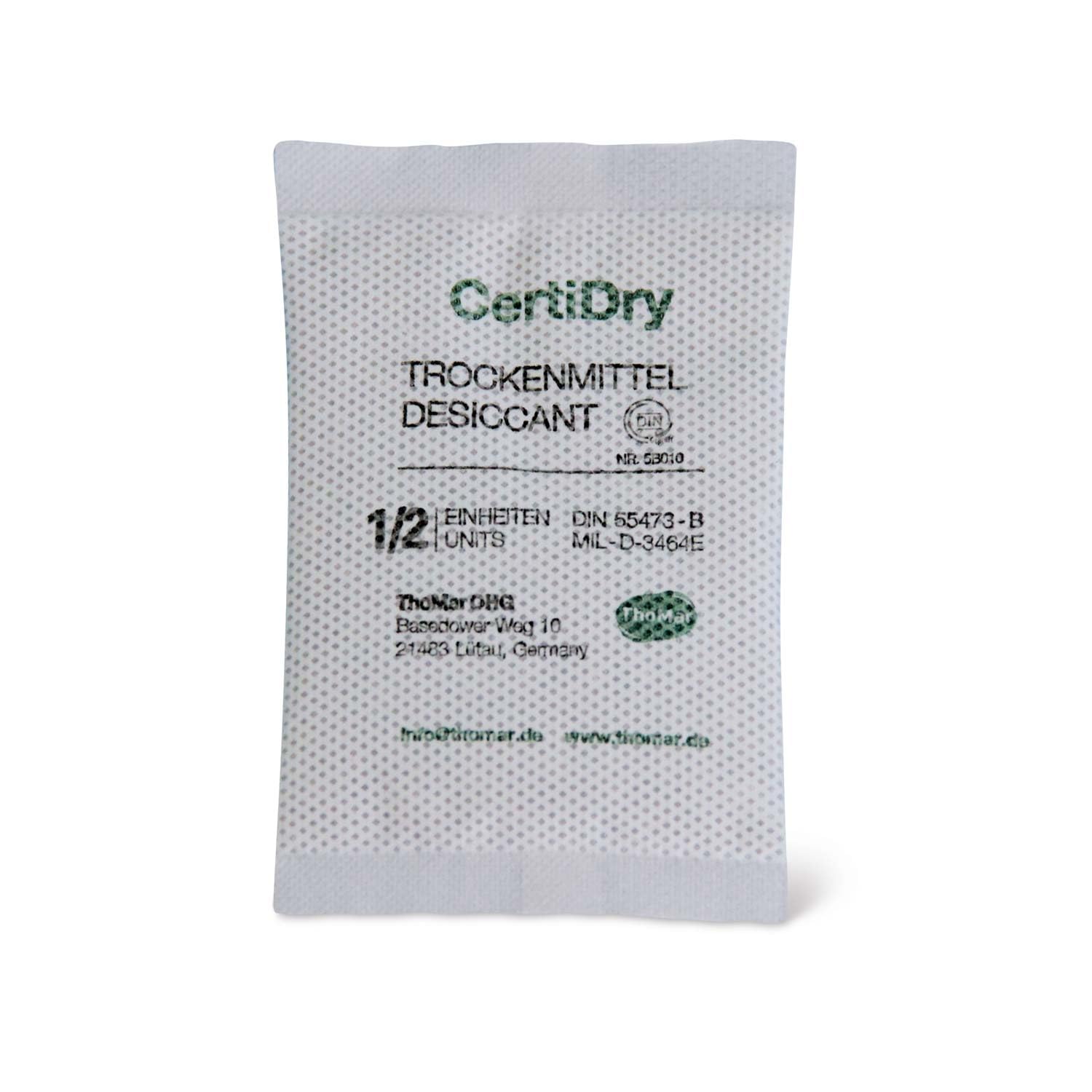 Trockenmittel-Beutel zertifiziert nach DIN 55473 | staubdichter Hüllstoff (Typ B) | 1/2 TME | 720 Stück zu je ca. 17 Gramm im Karton, je 60 Stück luftdicht unterverpackt (Staubdicht - Typ B, 1/2 TME)