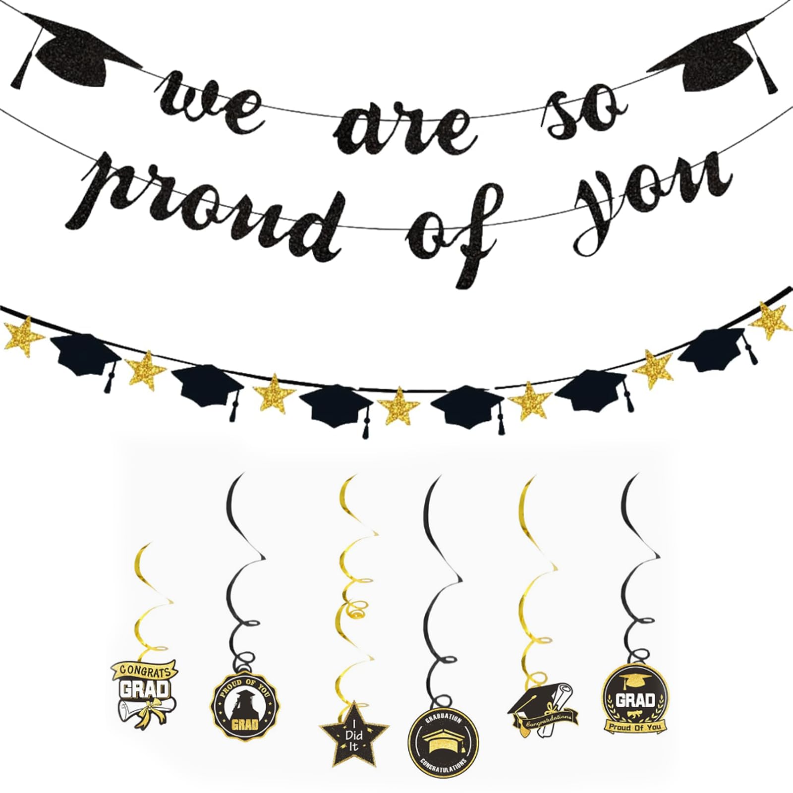 Graduation Decorations, Congratulations Banner, Class of 2026 Backdrop, Graduation Banner, Happy Graduation Banner 2026, for College High School Grad Party Supplies, Graduation Decorations (Gold)