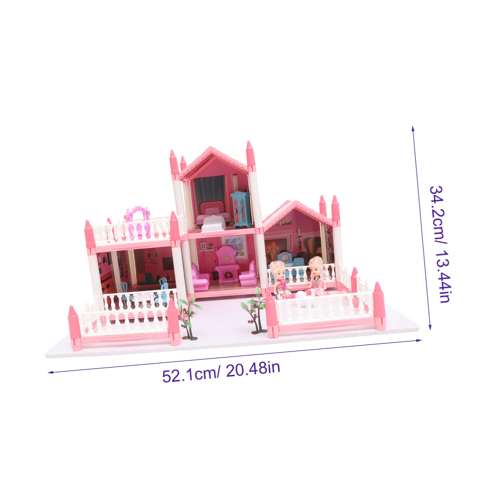 SUPVOX Toy Houses for Girls DIY Miniature Dollhouse Princess Castle Villa Miniature House Kit Piece Puzzle Villa Set