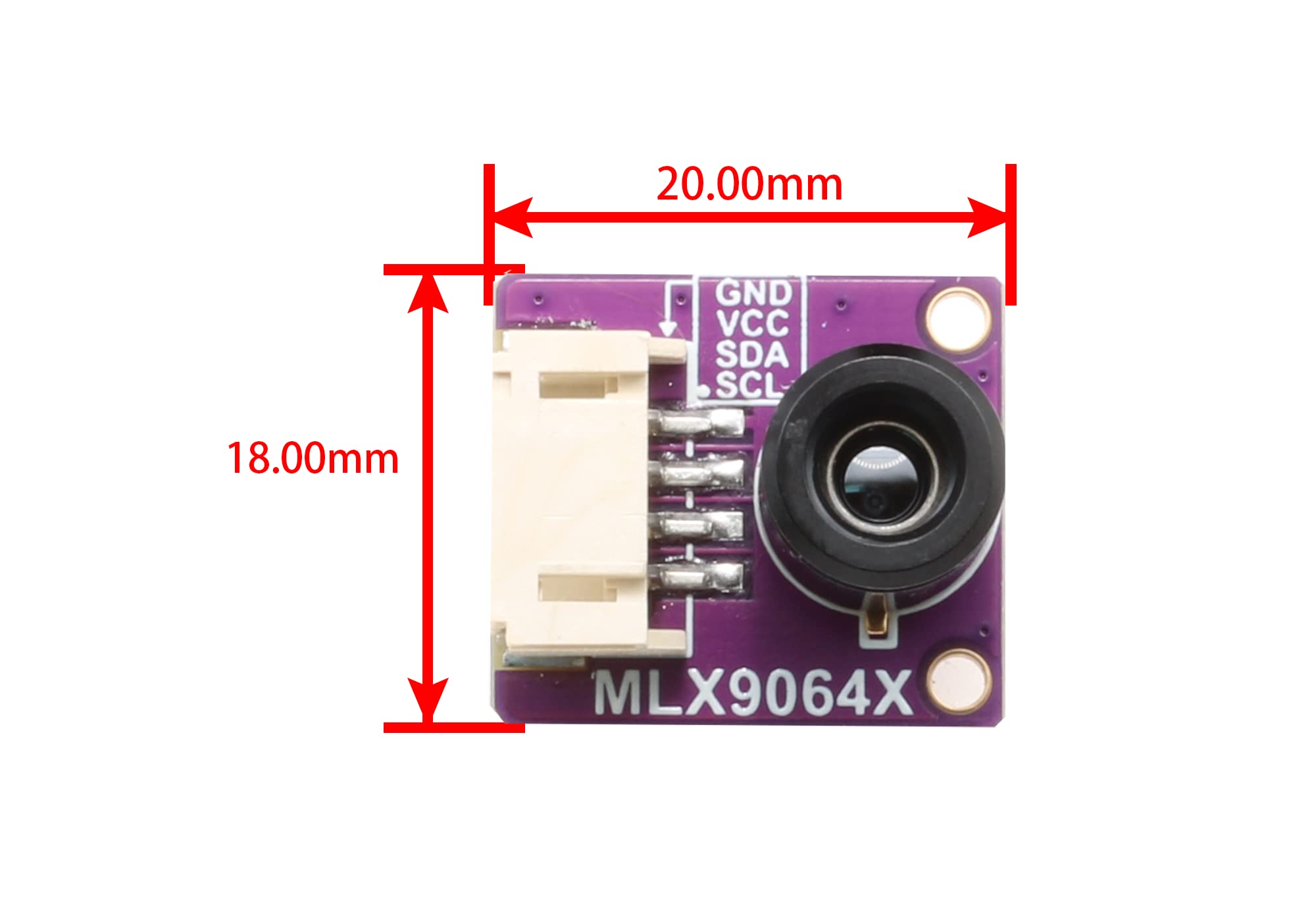 MLX90640 IR Array Thermal Imaging Camera Module for Raspberry Pi, 32 x 24 Pixels, 55° Field of View Communicating, I2C Interface, Compatible with 3.3V/5V Working Level(55°FOV)