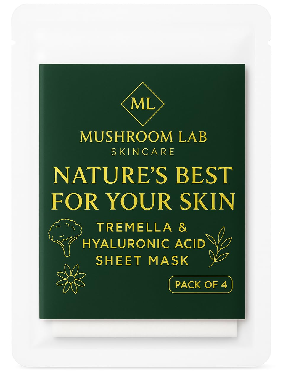 Leave-On Hydrating Face Mask, Tremella Mushroom & Hyaluronic Acid, Glass Skin Glow Treatment, No Rinse, Sensitive Skin