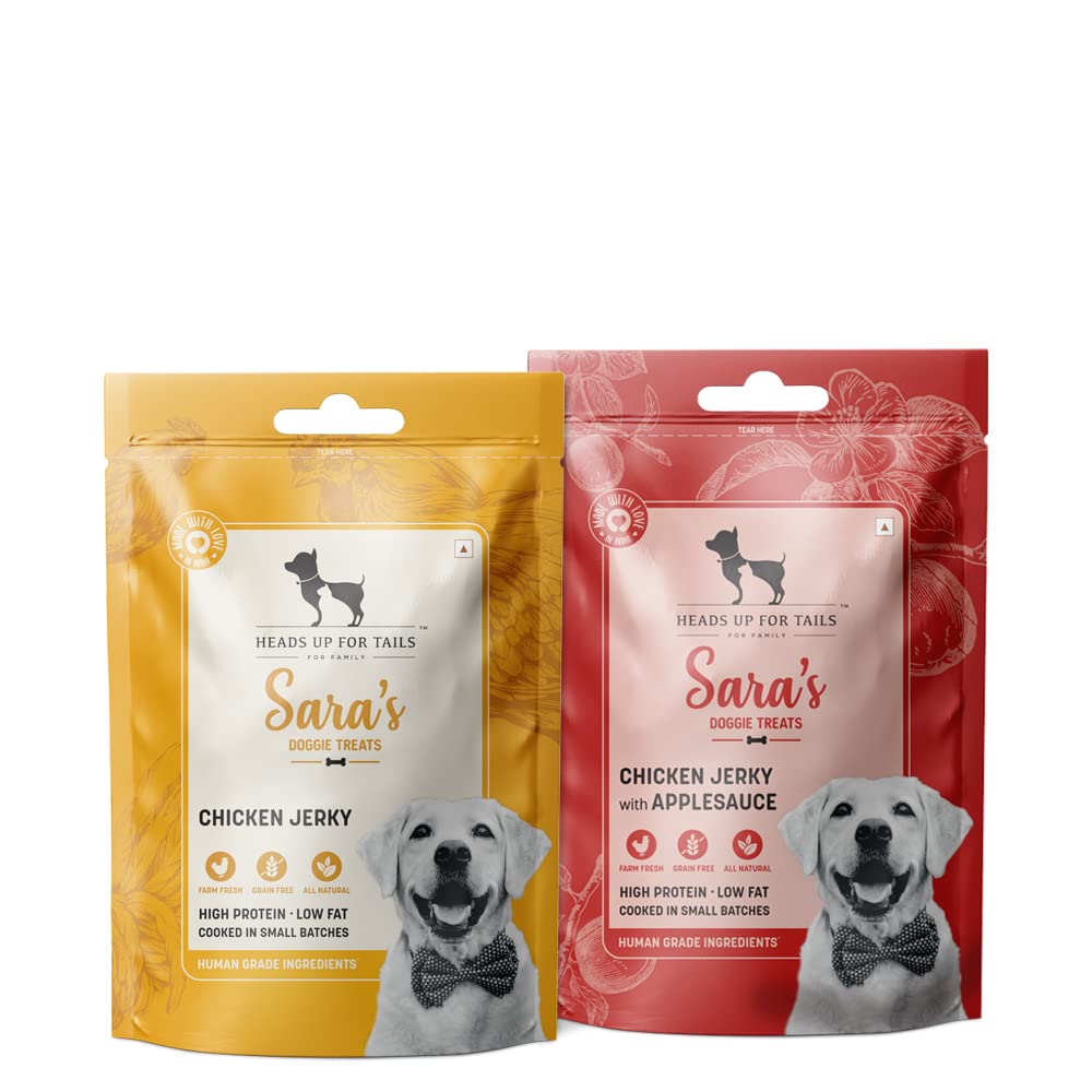 Heads Up For Tails Huft SaraS Dog Treats Combo Chicken Jerky With Applesauce & Chicken Jerky Wafer- Pack of 2(For All life stages) (B0BR8BQ68F) Amazon Price History, Amazon Price Tracker