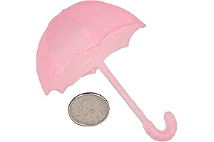 Festive 12 Fillable Baby Bridal Shower Umbrellas - Soft and Durable Pink...