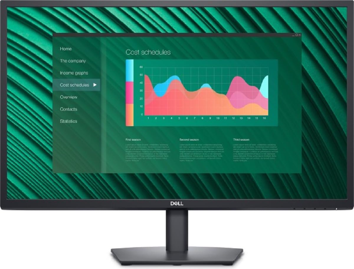 Dell E2723H 27 Inch Full HD (1920x1080) Monitor, 60Hz, VA, 5ms, DisplayPort, VGA, 3 Year Warranty, Black