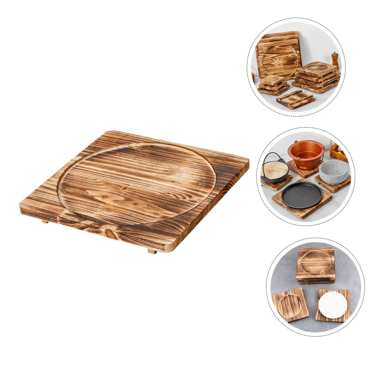 DOITOOL Tapete Aislante de Calor de Madera Resistente y Antideslizante para Ollas y Cazuelas, Suministro Práctico para Cocina Fácil de Limpiar