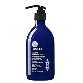Luseta Blue Shampoo for Brassy and Cool-toned Brunette Color, Color Depositing and Brightening for Treated Hair 16.9oz