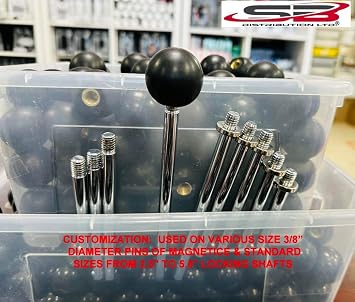 (2 PK) Black Phenolic ABS Plastic Ball Knob Female