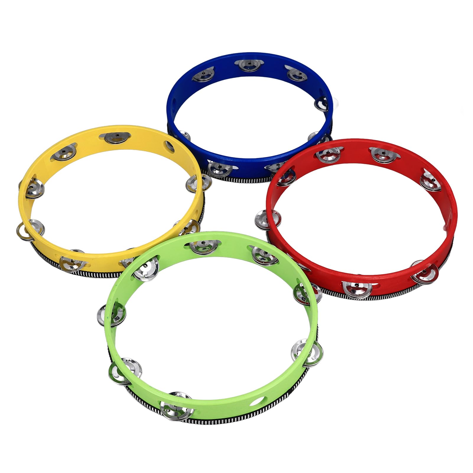 Acouto 4pcs Juego de Pandereta de Madera Jingles Handheld Panderina para Iglesias Conciertos Instrumento Percusión Setamtambourine Drumtambourinew Comúnmente No Es una S COMENTA