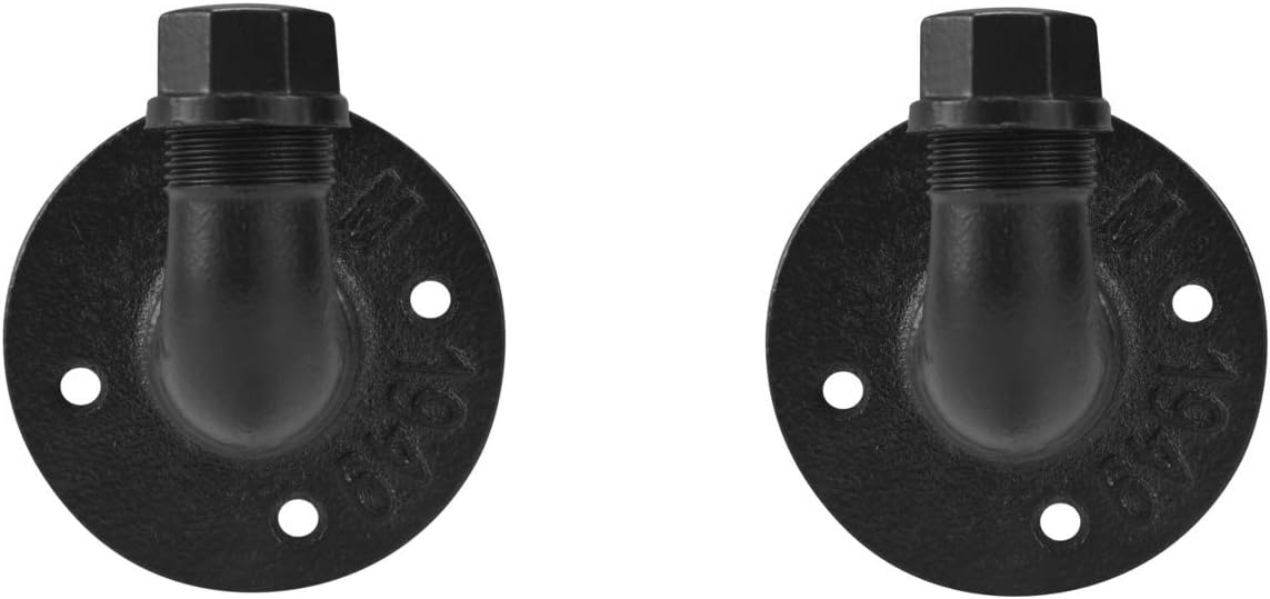 Colester Direct Rustic Industrial Pipe Towel Hook, Heavy Duty Commercial Grade Iron Metal, Black Finish (2)