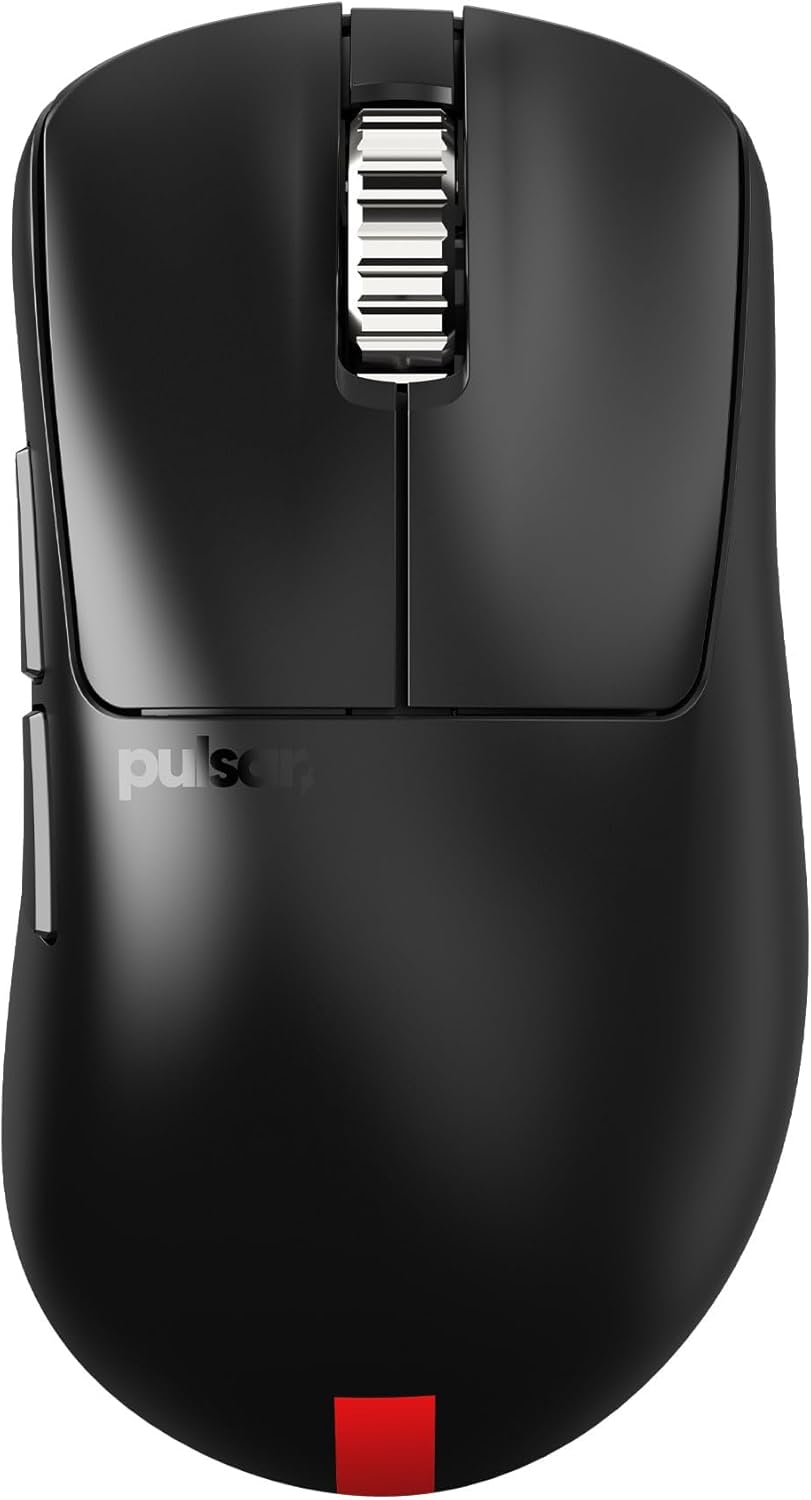 Pulsar Gaming Gears - Xlite V3 ES Wireless Gaming Mouse, Ergonomic, Optical Switch, OLED Display, Driverless, PAW3395 Sensor, 100H Battery, 4K dongle Included (Medium, Black) (Renewed)