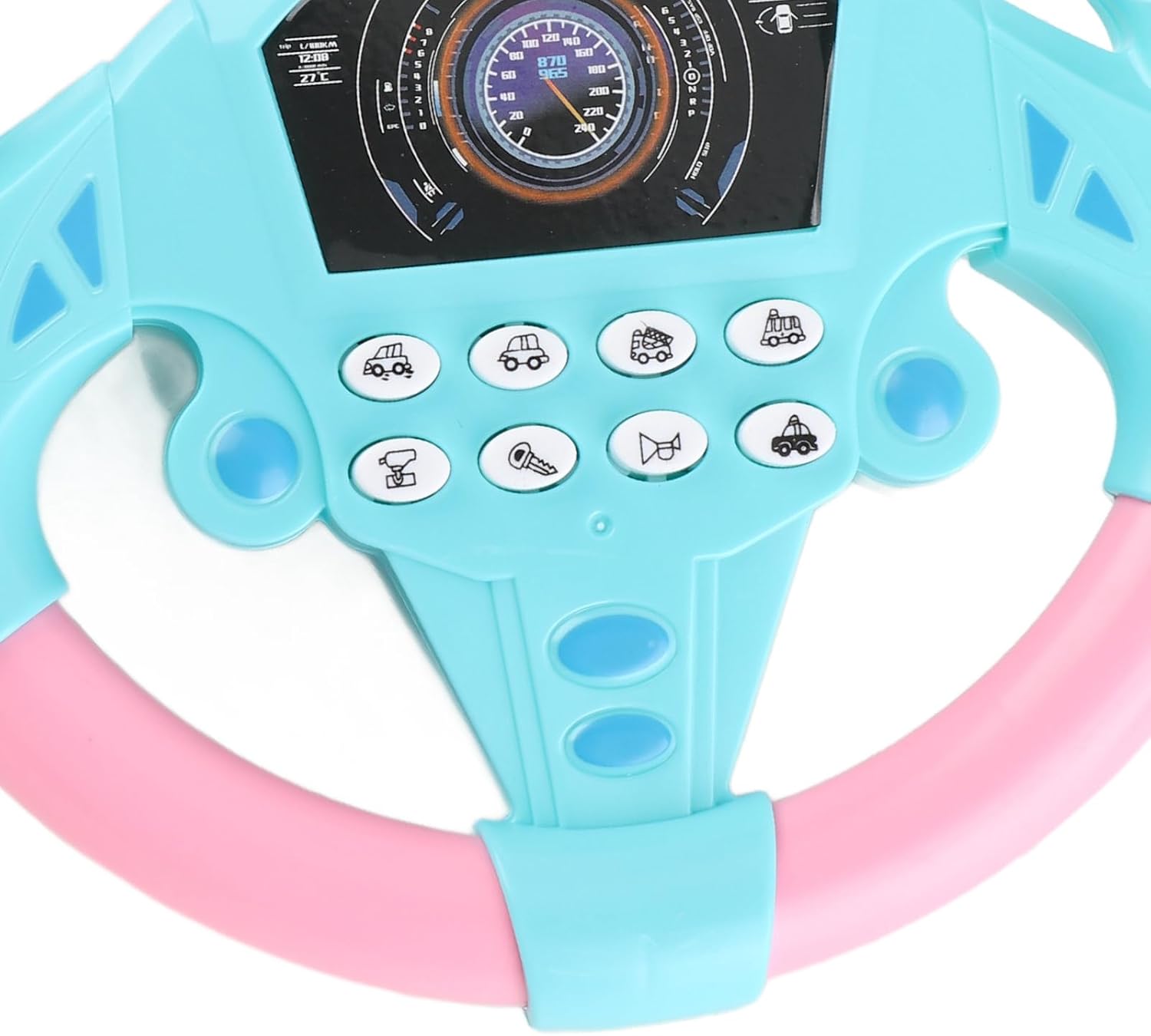RiToEasysports Interactive Baby Copilot Steering Wheel Toy with Car Sound and Dynamic Music for Children's Sense of Rhythm and Music, Enhances Motor Skills, for Indoor Playtime (Pink Blue) image 5