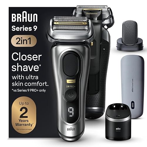 Braun Maquinilla de afeitar eléctrica Series 9 PRO+ para hombres, 5 elementos de afeitado Pro y cabezal ProComfort para preparar el afeitado,