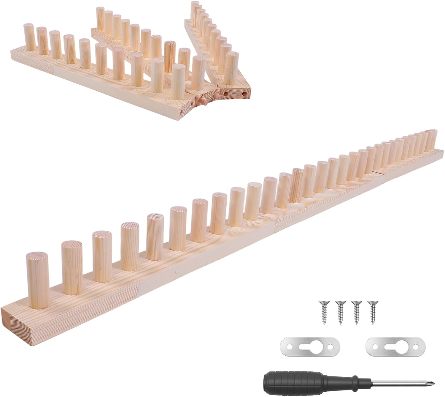 Chunky Blanket Loom - 46" Large Wooden Loom for Knitting with Infinite Expandable Design, Hand Knitting Loom for Chunky Yarn to Make Extra Wide Scarves & Blankets, No Tools Needed for Beginners