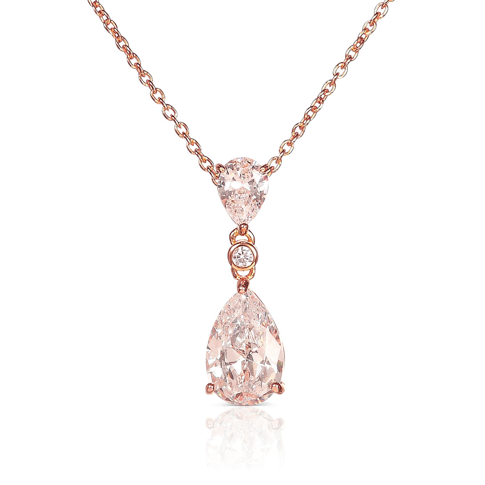 Diamond Treats Naszyjnik ze srebra wysokiej próby 925, naszyjnik damski z kolorowego kamienia, biały, zielony, niebieski lub czerwony, damski naszyjnik z litego srebra, srebrna biżuteria damska z