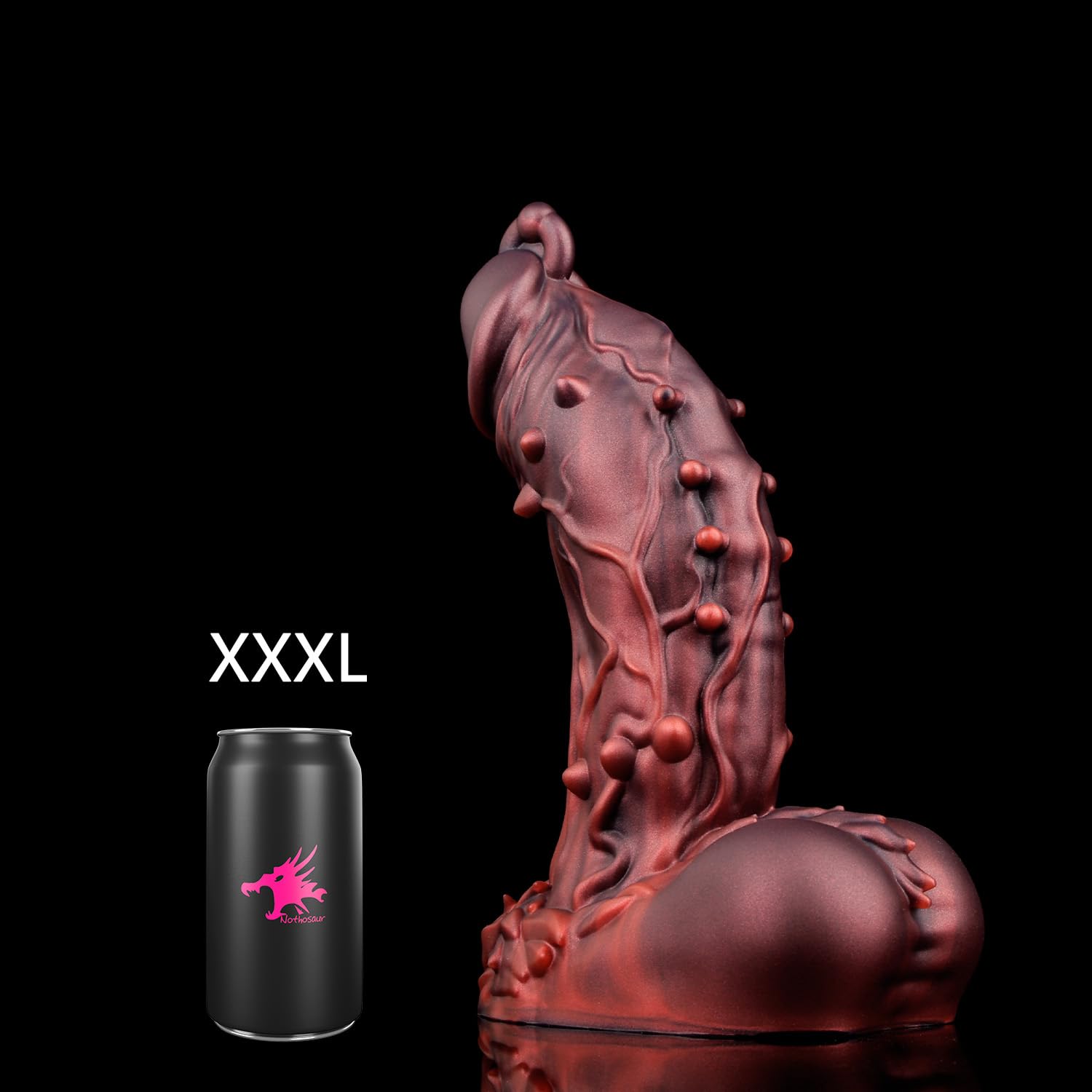 10.8" Nothosaur 「Oak」Huge Thick Dildo, Realistic Silicone Dildos with Strong Suction Cup Anal Play, G-spot Giant Dildo Anal Sex Toys for Women and Men, XXL: XXXL Rust Red